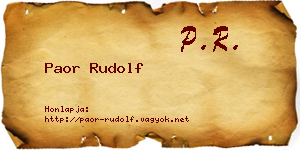 Paor Rudolf névjegykártya